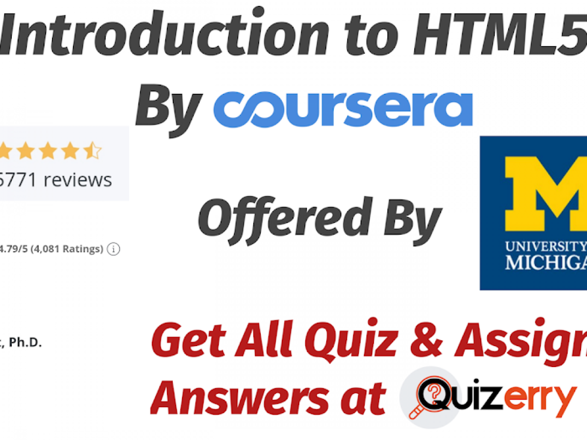 Introduction To Html5 Coursera Quiz Answers Quizerry